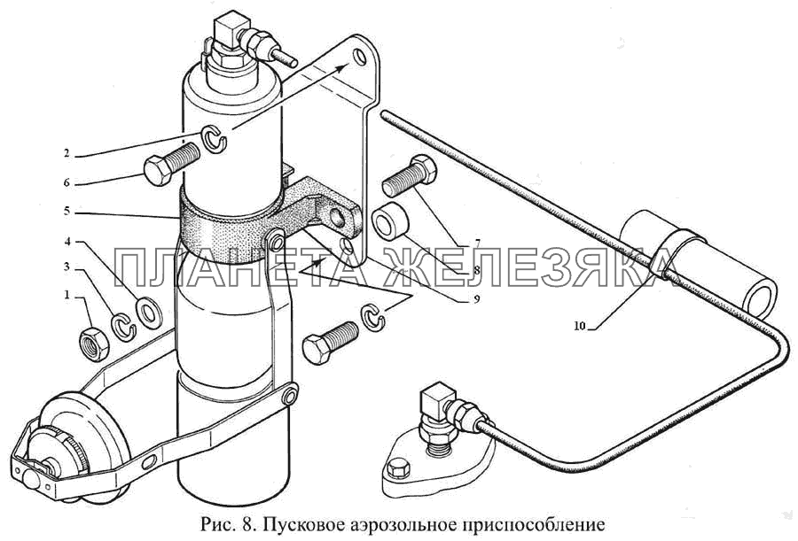 Пусковое аэрозольное приспособление ГАЗ-3308