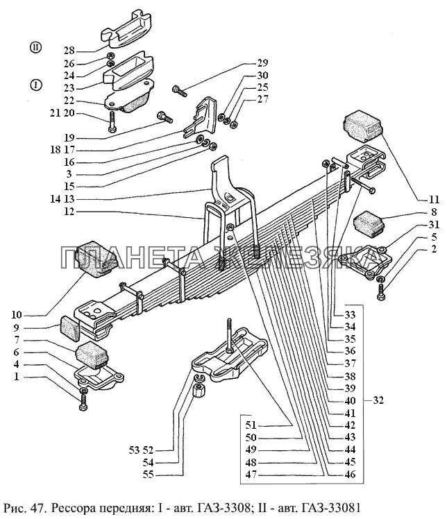 Рессора передняя ГАЗ-3308