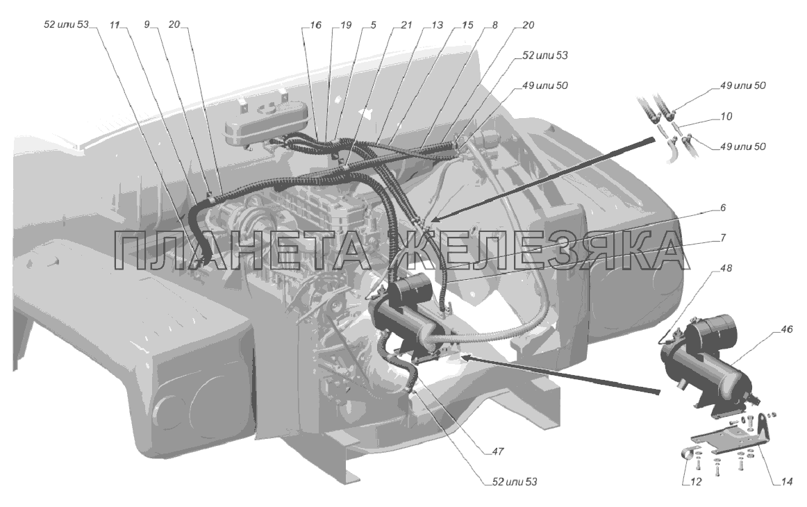 33081-1015001-10. Установка пускового подогревательного устройства ГАЗ-33081