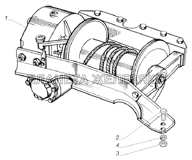 3308-4501001. Установка лебедки ГАЗ-33081