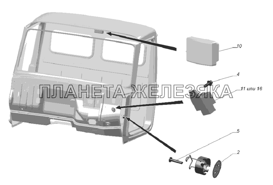 3306-3714002. Установка внутреннего освещения ГАЗ-33081