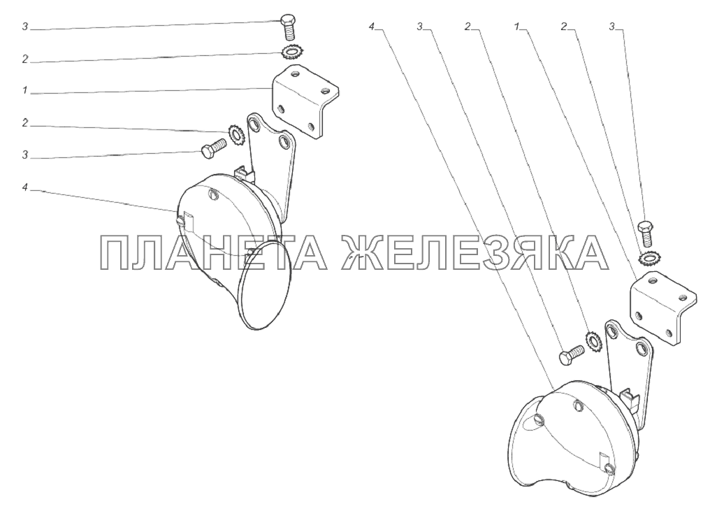 33081-3721003-10. Установка звуковых сигналов ГАЗ-33081