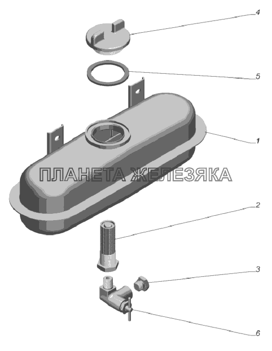 33081-1015450. Бачок топливный с пробкой ГАЗ-33081