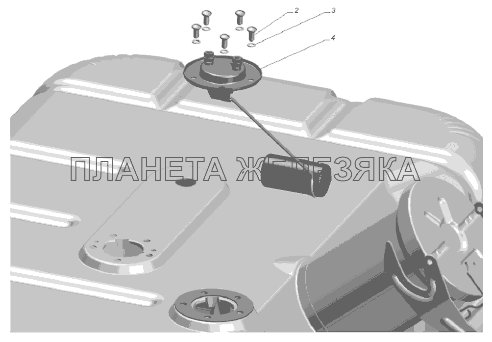3307-3827001. Установка датчиков уровня топлива и перегрева воды в радиаторе ГАЗ-33081
