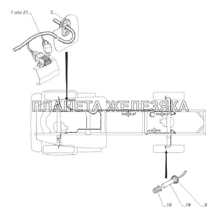 33081-3862001. Установка датчиков АБС ГАЗ-33081