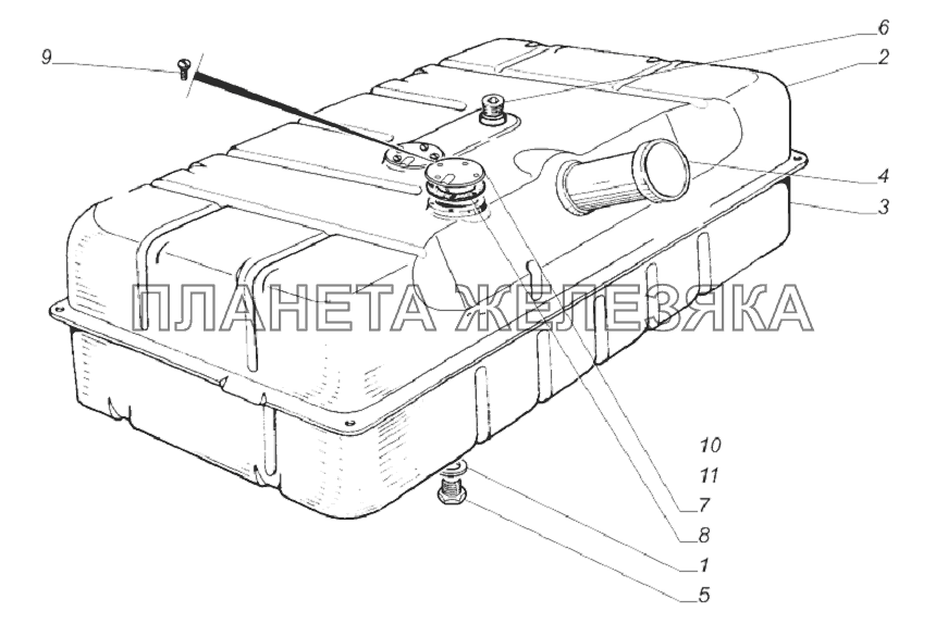 33104-1101010. Бак топливный ГАЗ-33081