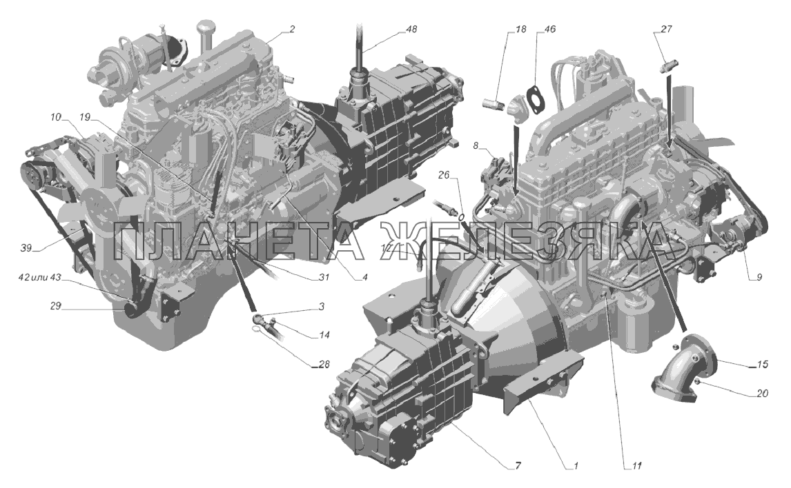 33081-1000252-40. Двигатель полностью укомплектованный ГАЗ-33081