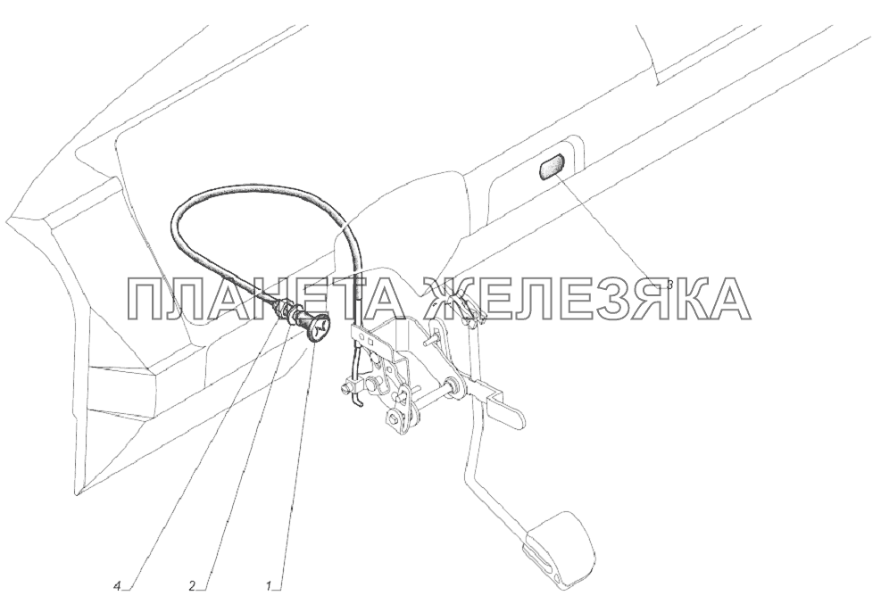 3309-1108005. Установка тяги ручного управления ГАЗ-33081