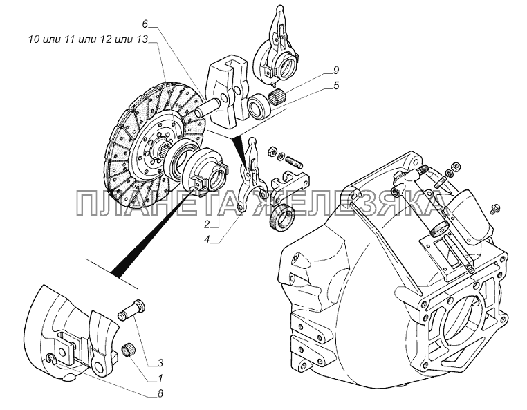 4301-1601180. Муфта с вилкой ГАЗ-33081