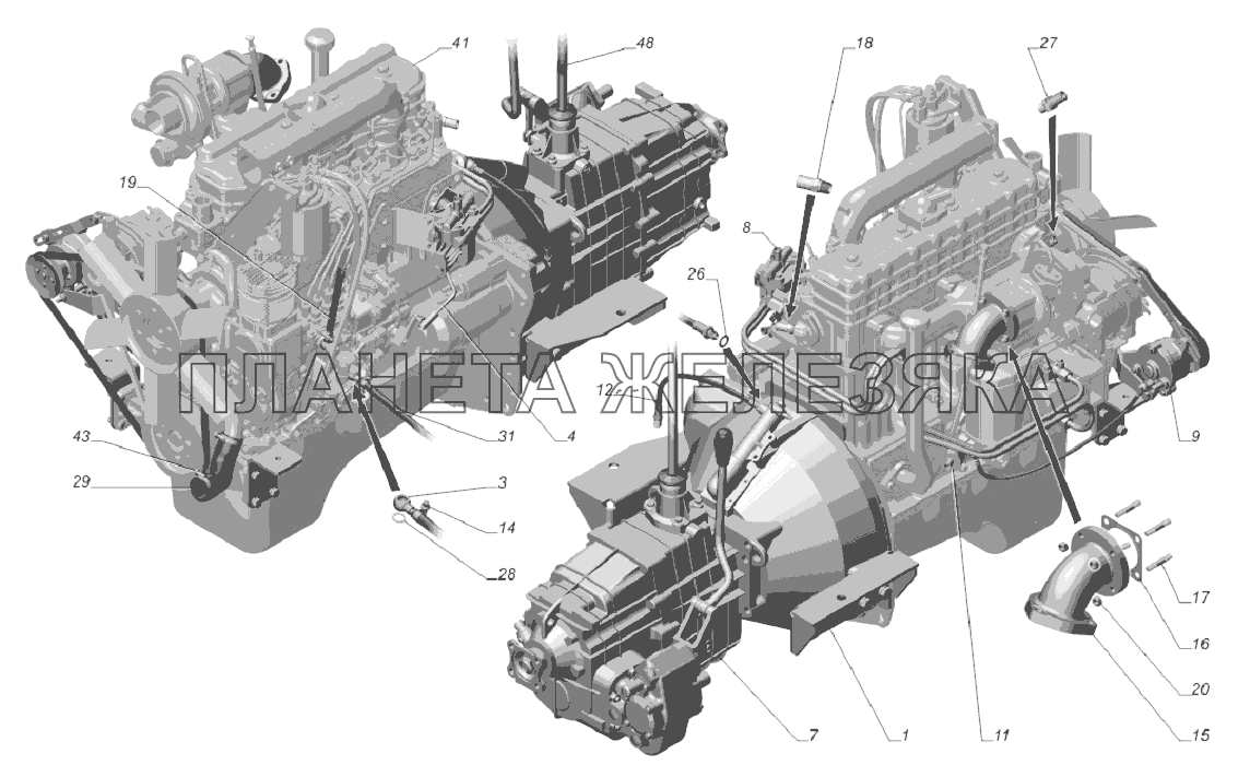 33081-1000252-100. Двигатель полностью укомплектованный ГАЗ-33081