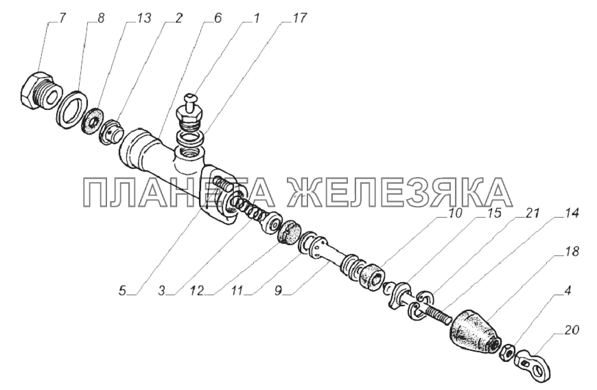 66-11-1602300. Цилиндр главный привода сцепления ГАЗ-33081