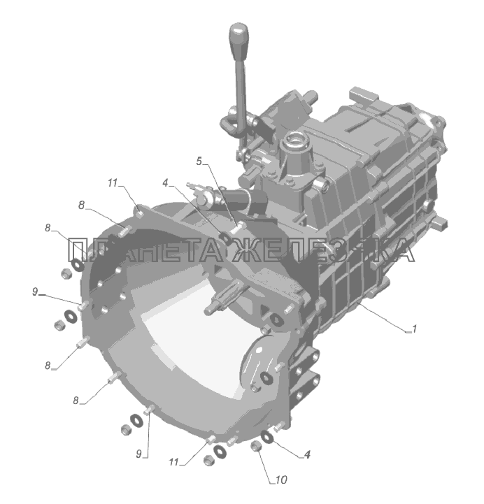 33081-1700007-10. Установка коробки передач на двигатель ГАЗ-33081