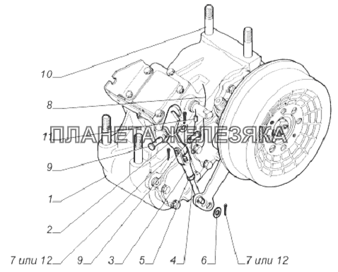 33081-1800006-20. Коробка раздаточная с тормозом и шпильками ГАЗ-33081