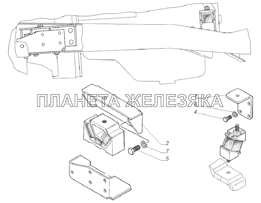 33081-1001004. Установка опор двигателя ГАЗ-33081