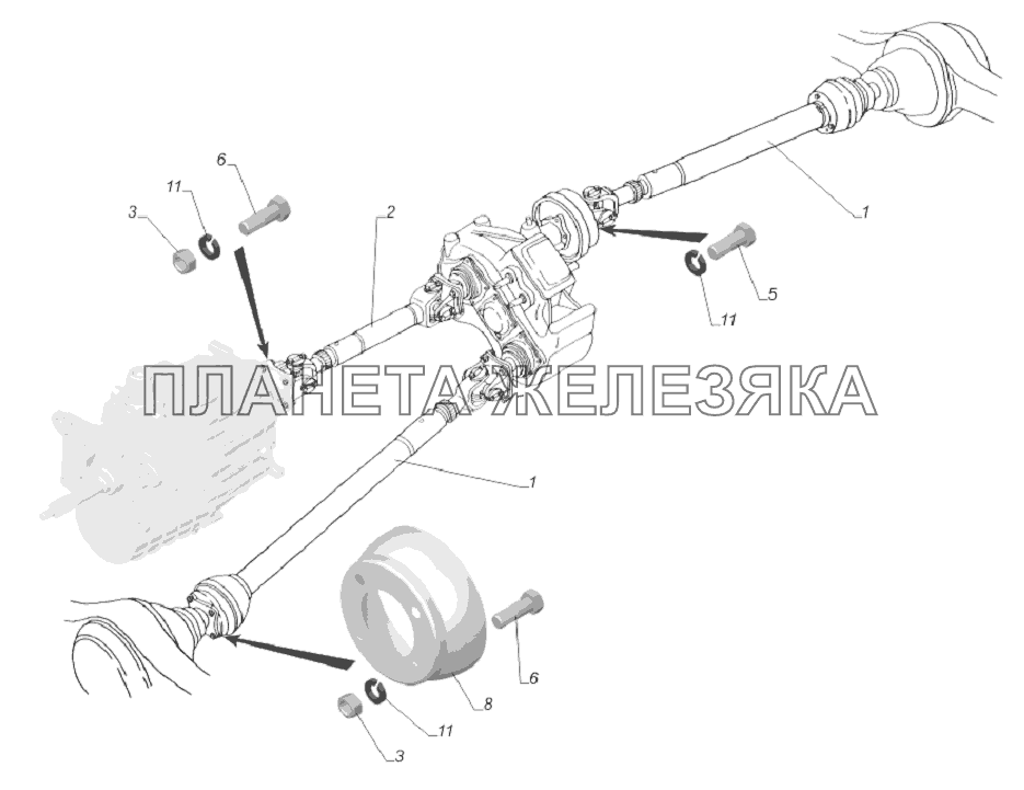 33081-2200001-10. Установка карданных валов ГАЗ-33081