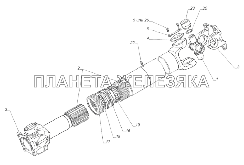 33081-2202010. Вал карданный промежуточный ГАЗ-33081