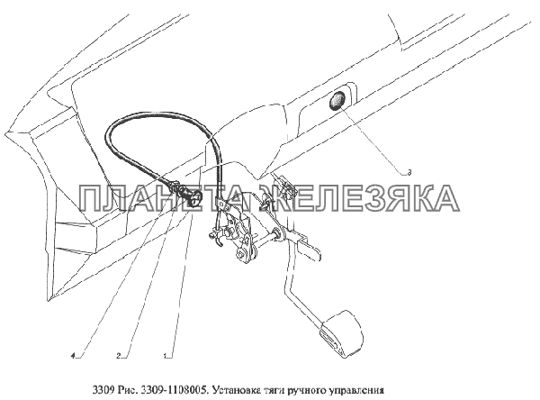 Газ 3309 схема педали газа
