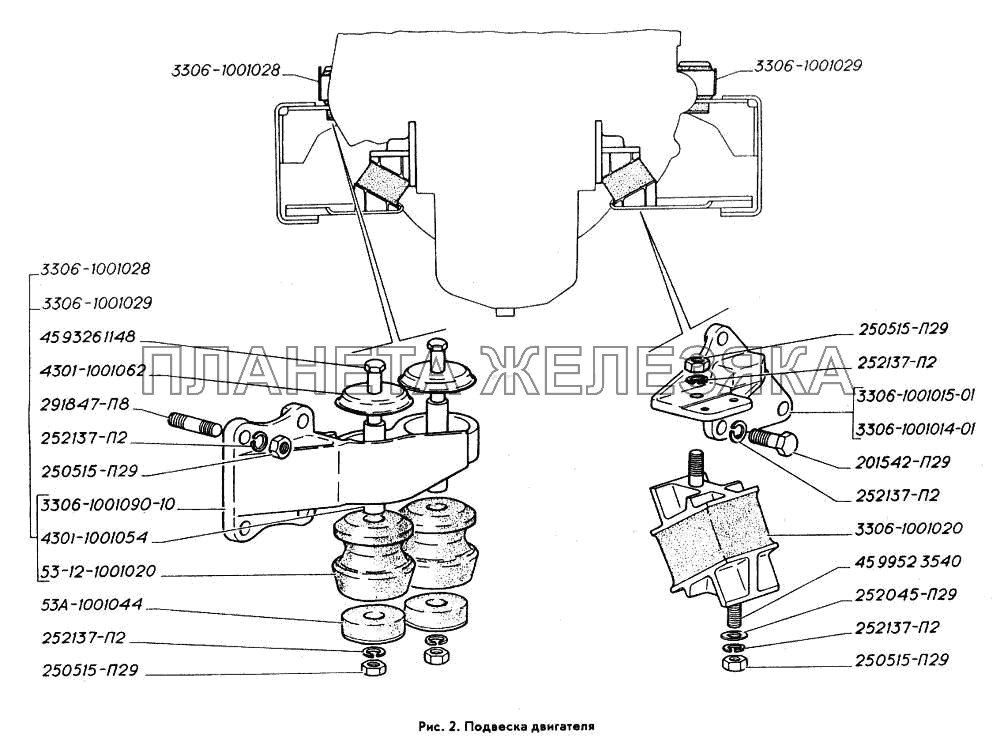 Подвеска двигателя ГАЗ-3309