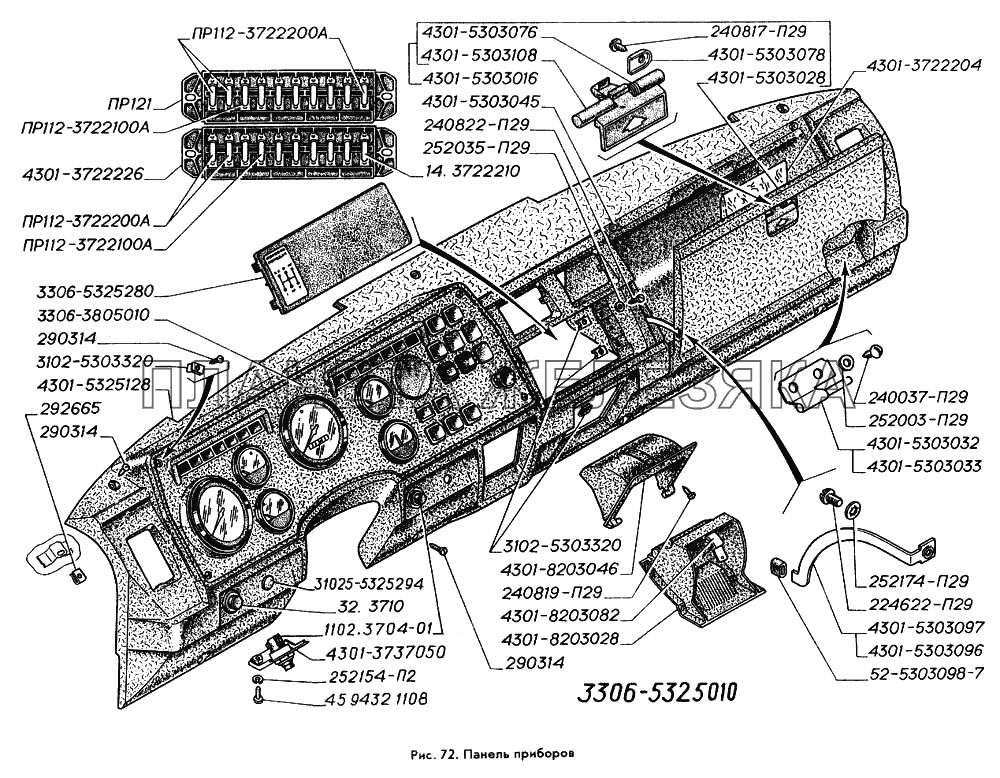 Панель приборов ГАЗ-3309