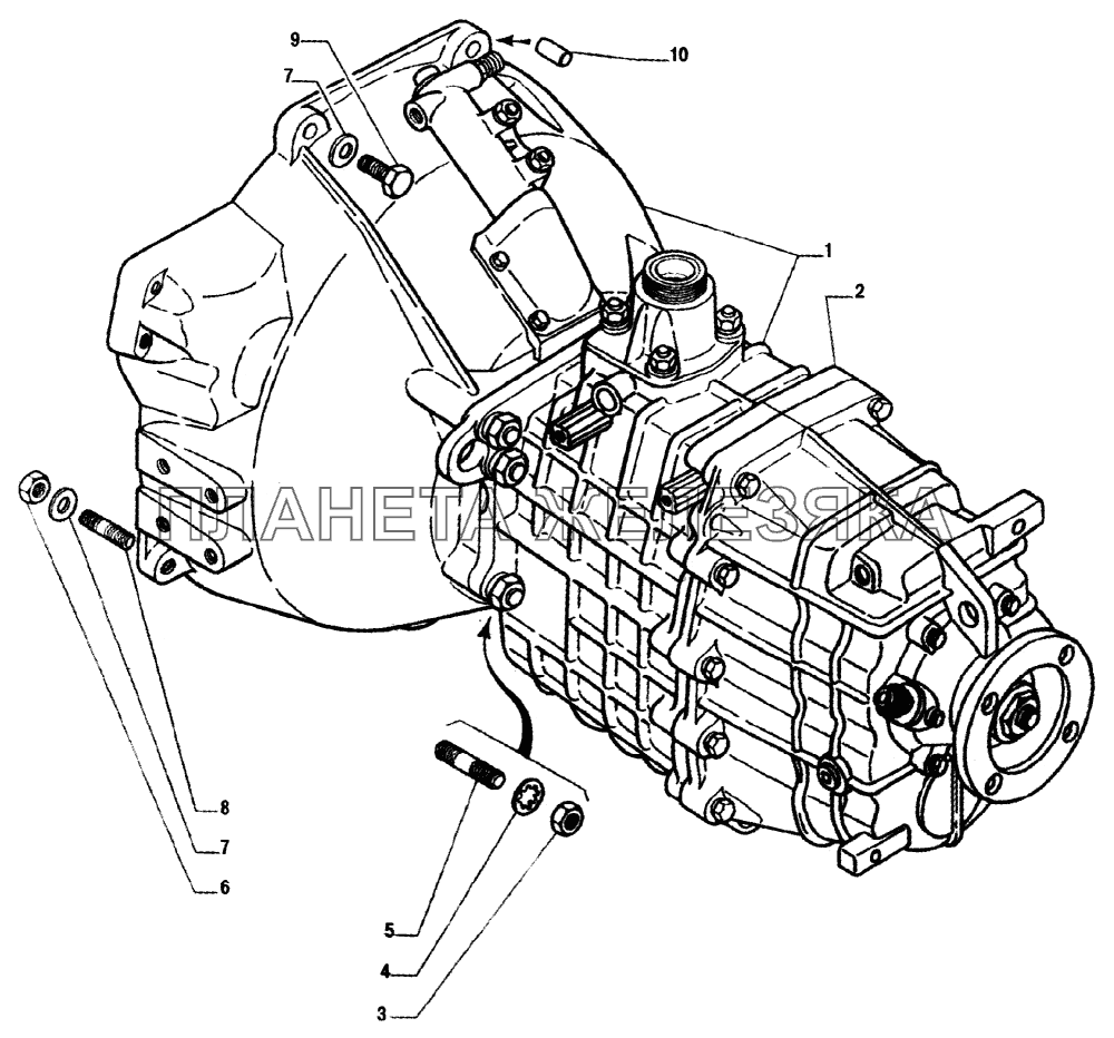 Коробка передач с картером сцепления ГАЗ-33104 Валдай