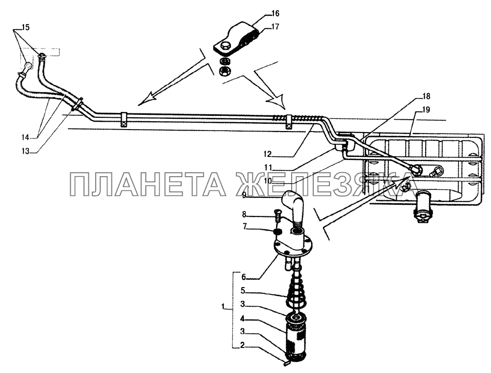 Топливопроводы ГАЗ-33104 Валдай