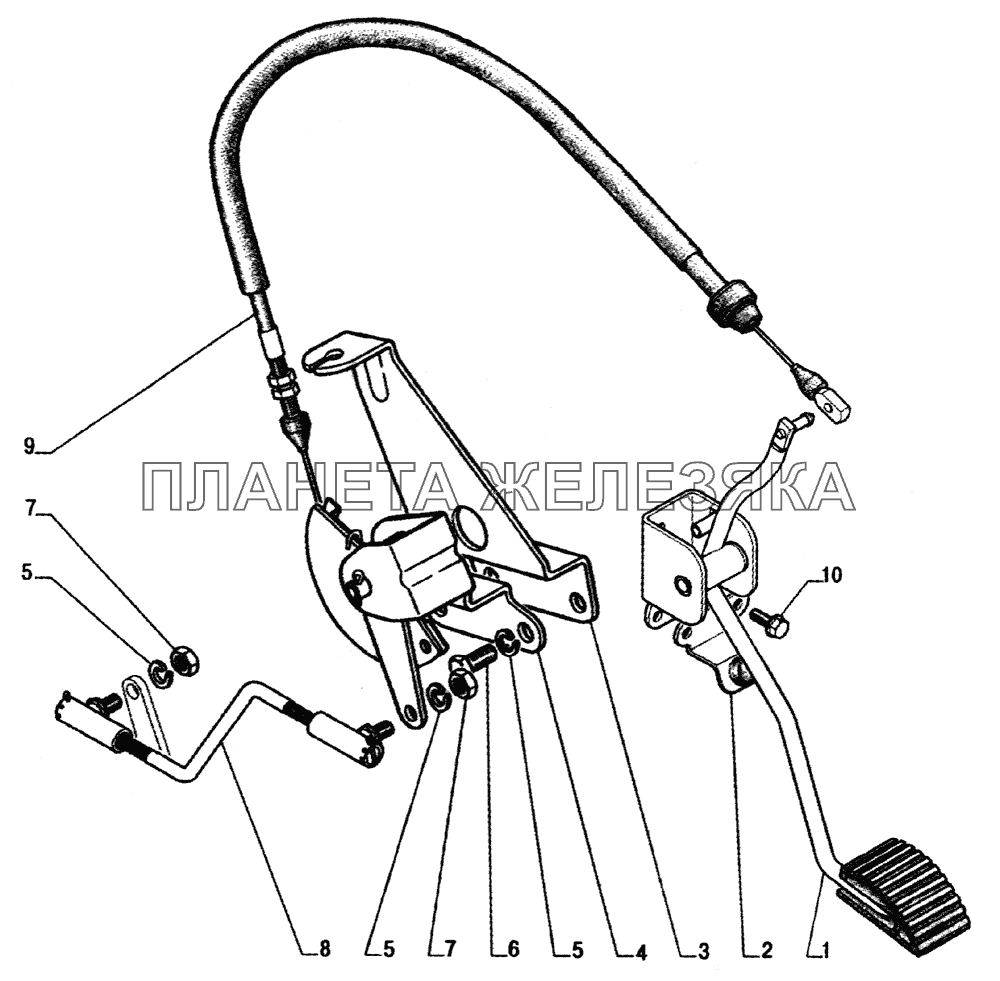 Установка деталей акселератора ГАЗ-33104 Валдай