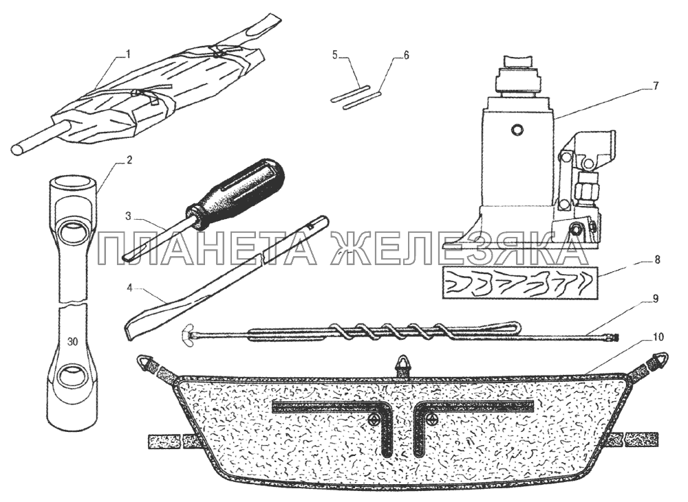 Инструмент и принадлежности ГАЗ-33104 Валдай