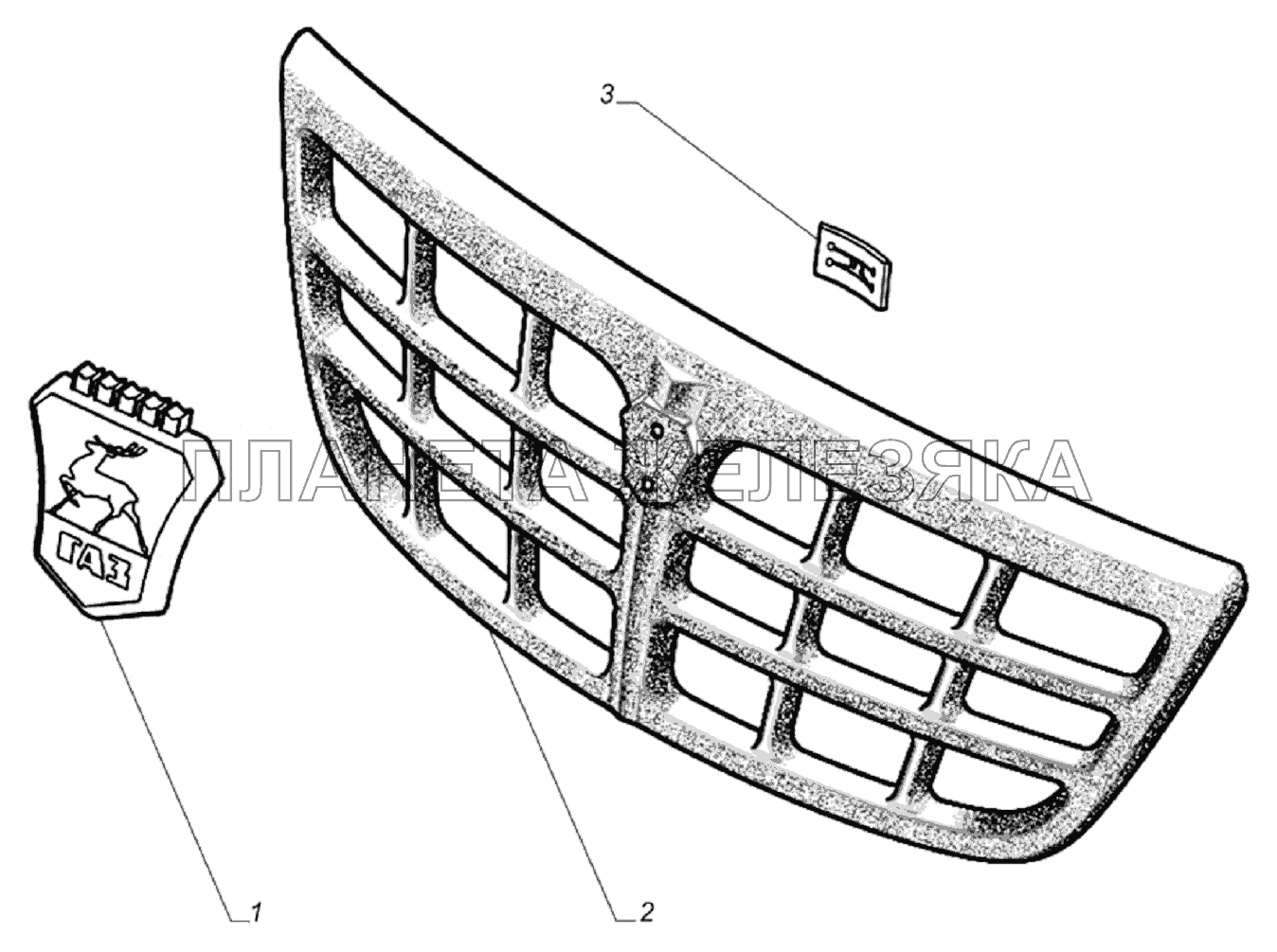 Решетка облицовки радиатора 3310-8401012 ГАЗ-33106 Евро 3