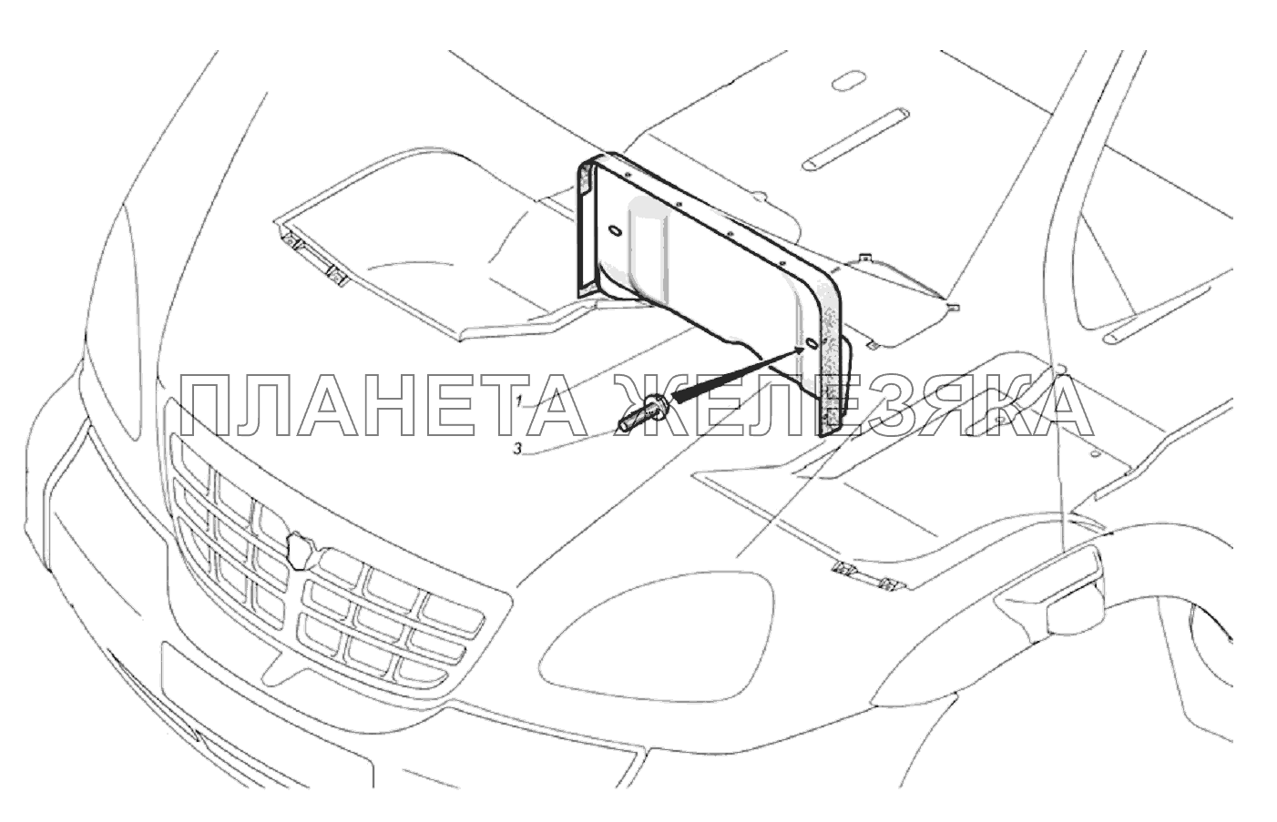 Установка внутреннего капота 33104-8402001 ГАЗ-33106 Евро 3