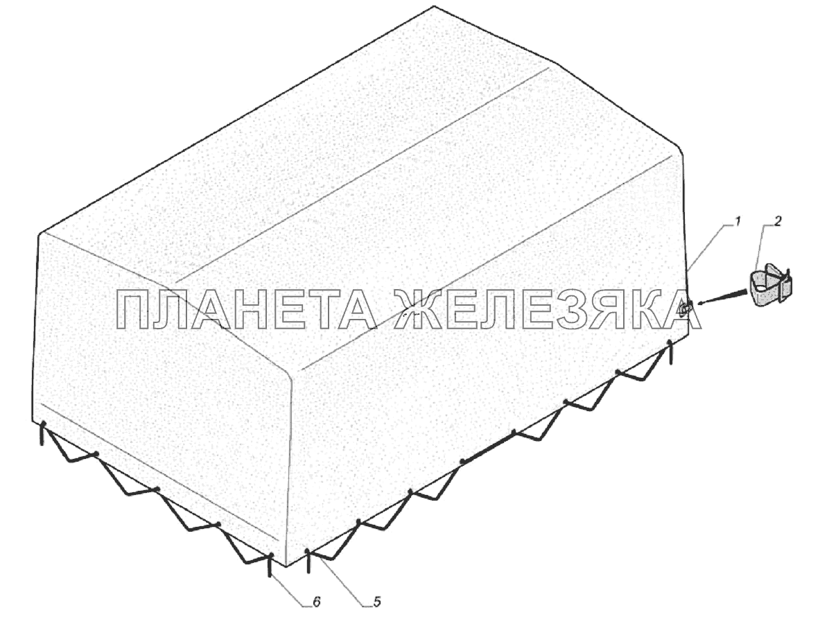 Тент с деталями крепления 33104-8508012 ГАЗ-33106 Евро 3