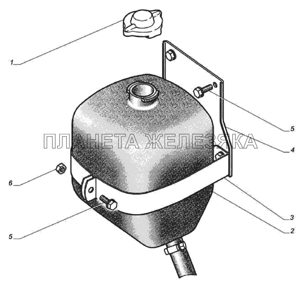 Установка расширительного бачка ГАЗ-33104 