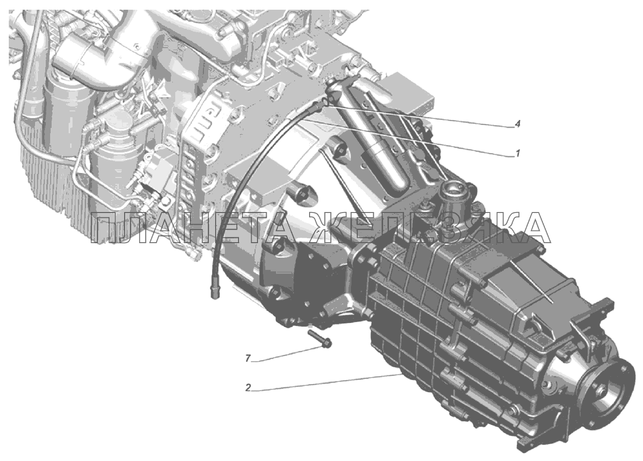 Установка коробки передач на двигатель 33106-1700007 ГАЗ-33106 Евро 3