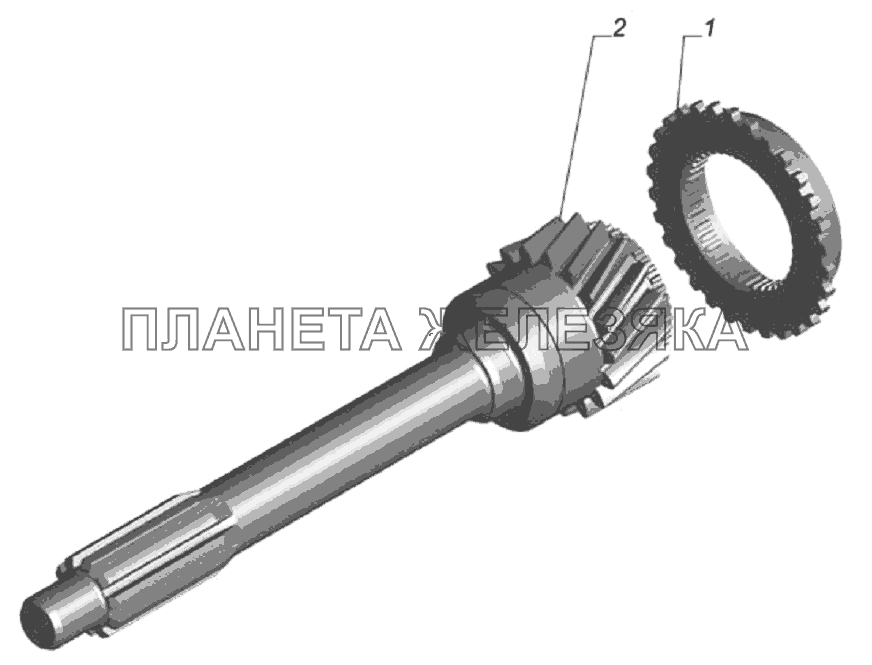 Вал первичный с кольцом синхронизатора 33106-1701024 ГАЗ-33106 Евро 3