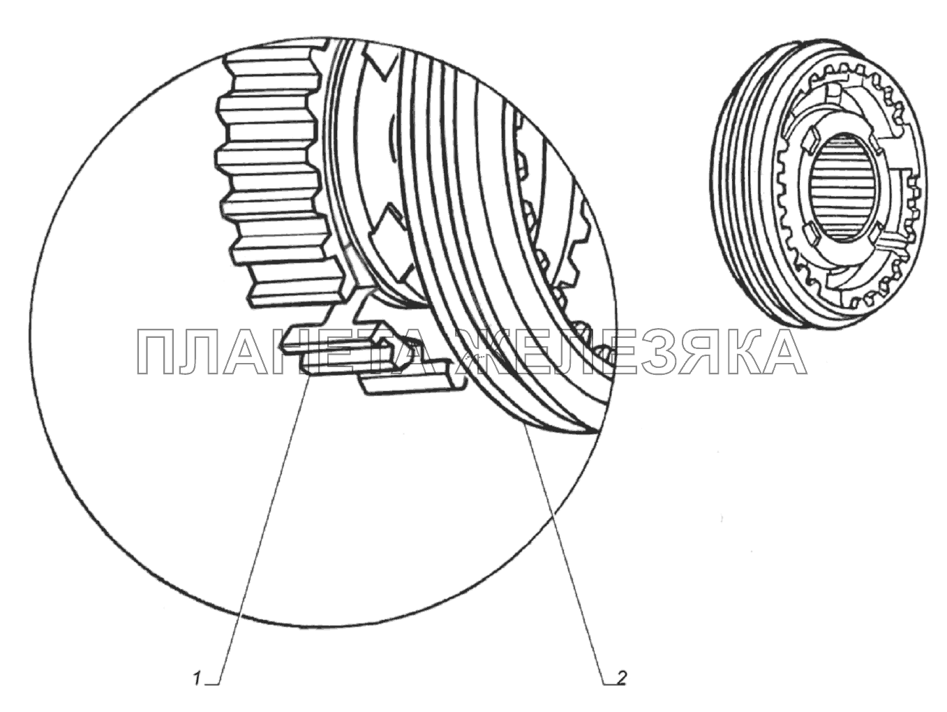 Муфта синхронизатора 2-й и 3-й передачи со ступицей ГАЗ-33106 