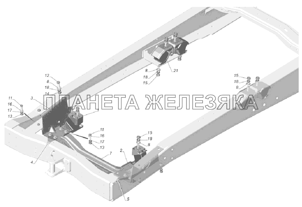 Установка подушек подвески двигателя 33106-1001001 ГАЗ-33106 Евро 3