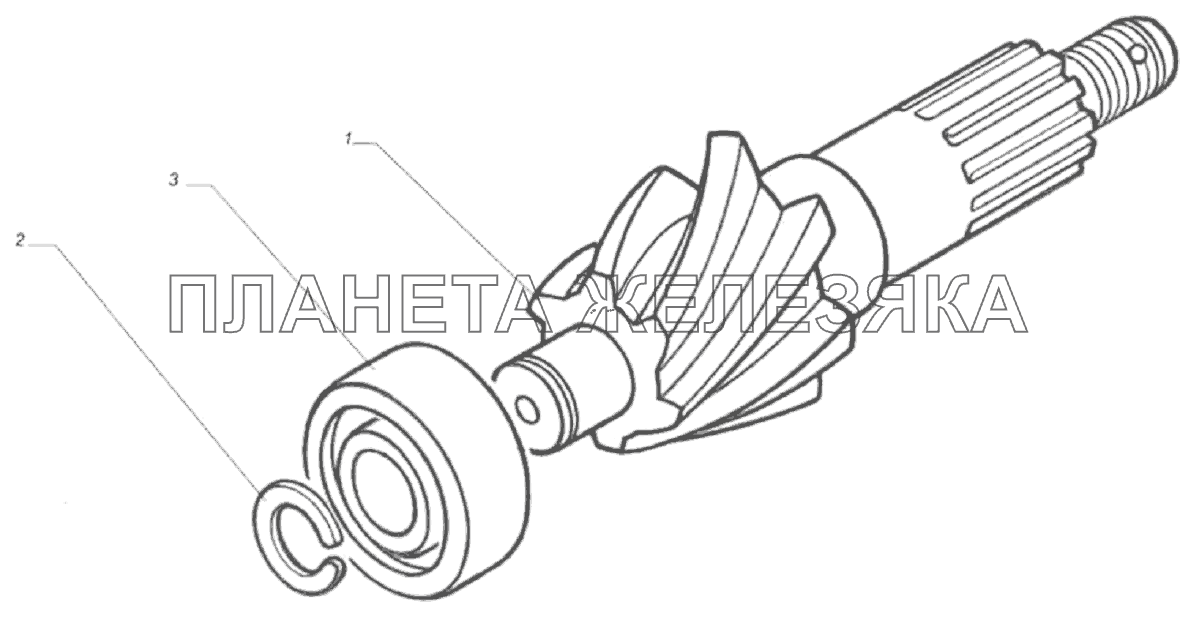 Шестерня ведущая главной передачи с подшипником 33104-2402016 ГАЗ-33106 Евро 3