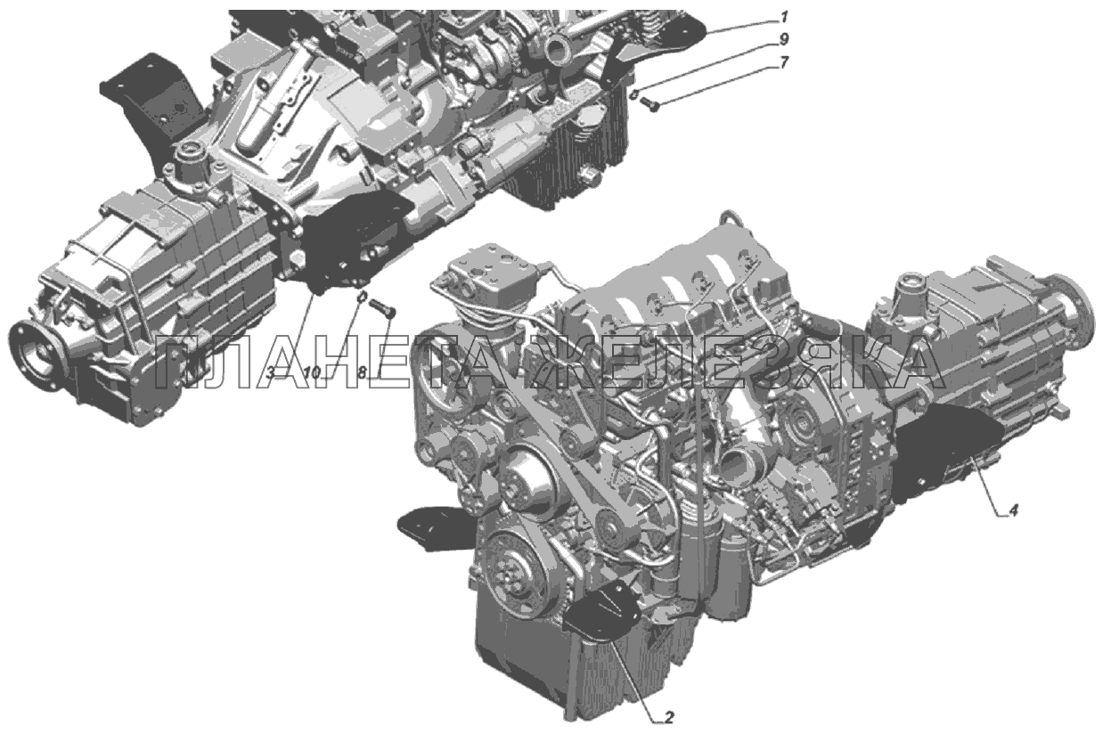 Установка опор двигателя 33106-1001004 ГАЗ-33106 Евро 3