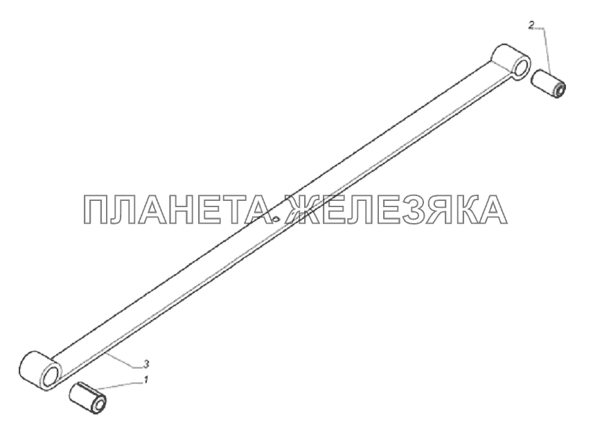 Лист №1 передней рессоры с шарнирами ГАЗ-33104 