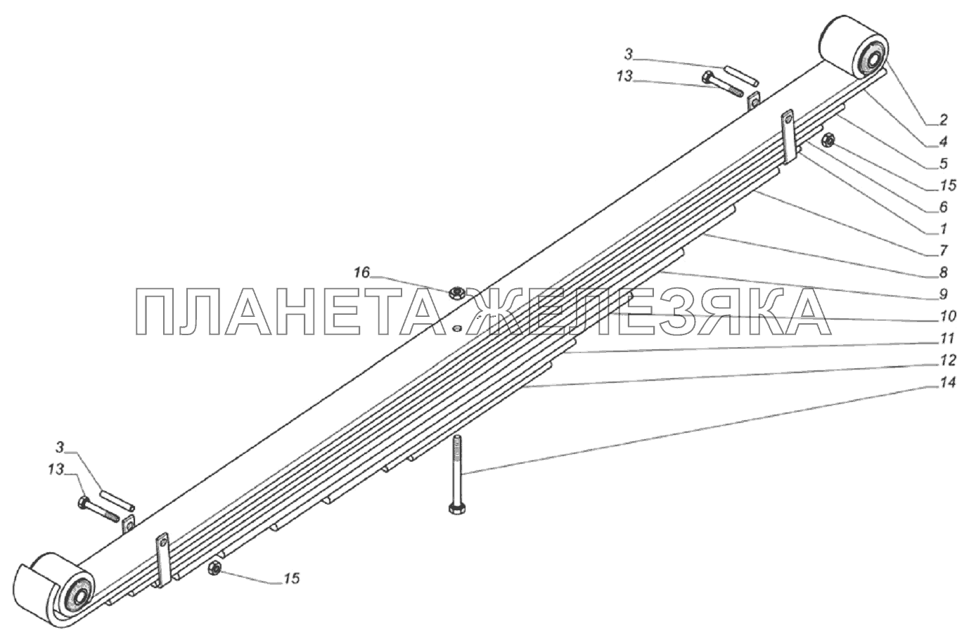 Рессора задняя ГАЗ-33104 