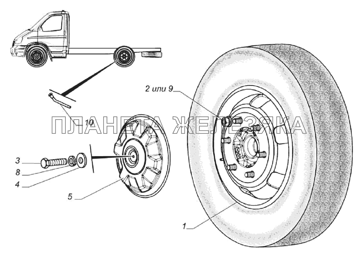 Установка колес ГАЗ-33104 