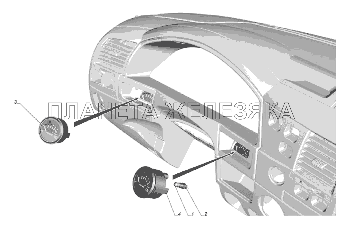 Установка манометров 33104-3830002 ГАЗ-33106 Евро 3