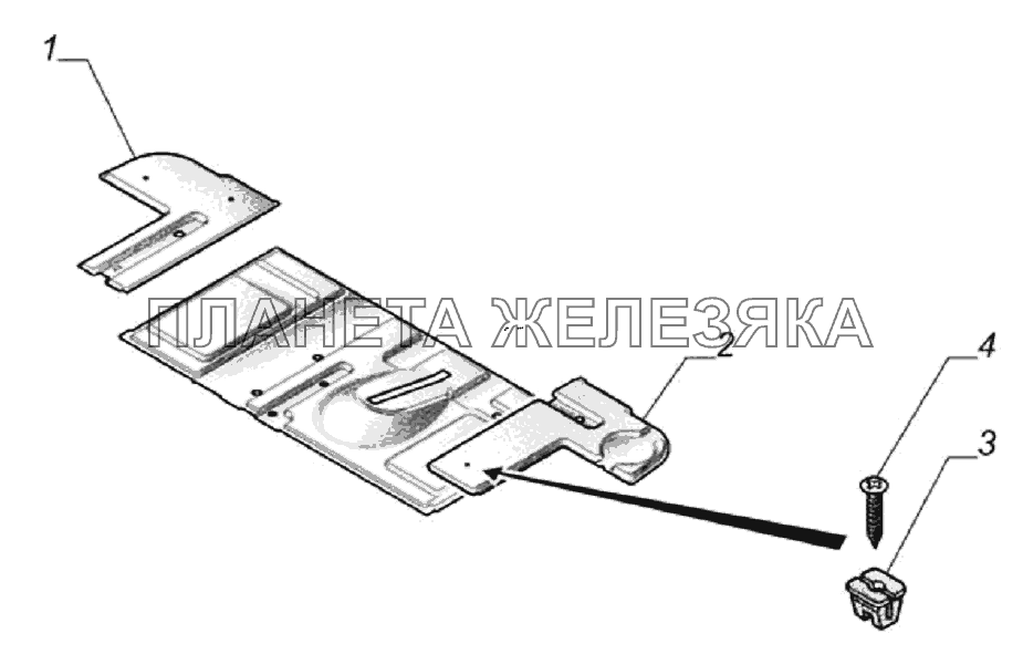 Установка накладок ковриков пола 3302-5109001 ГАЗ-33106 Евро 3