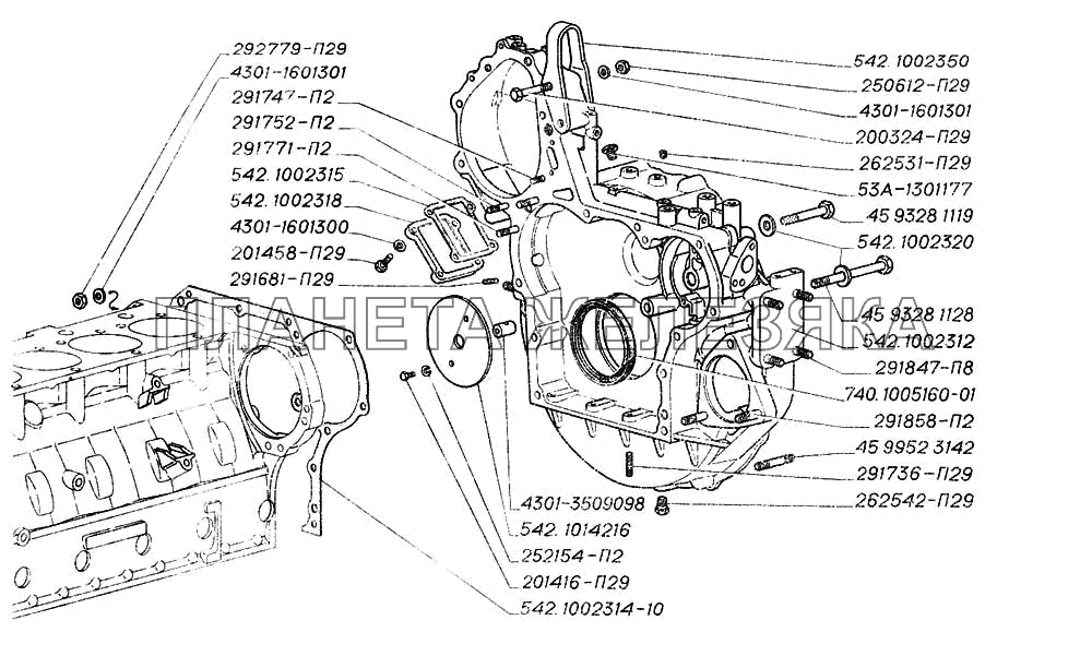 Картер маховика ГАЗ-4301