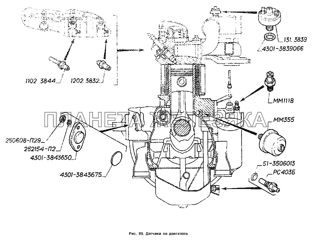 Датчики на двигателе ГАЗ-4301
