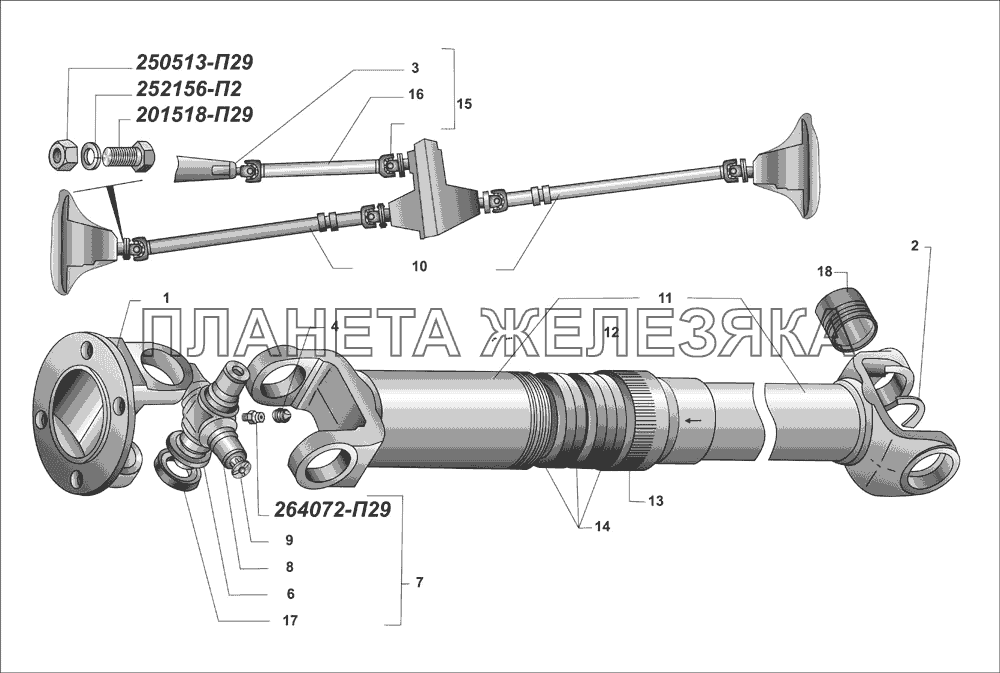 Валы карданные ГАЗель 4х4 (2001)