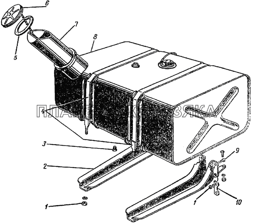 Дополнительный бензиновый бак ГАЗ-51 (63, 63А)