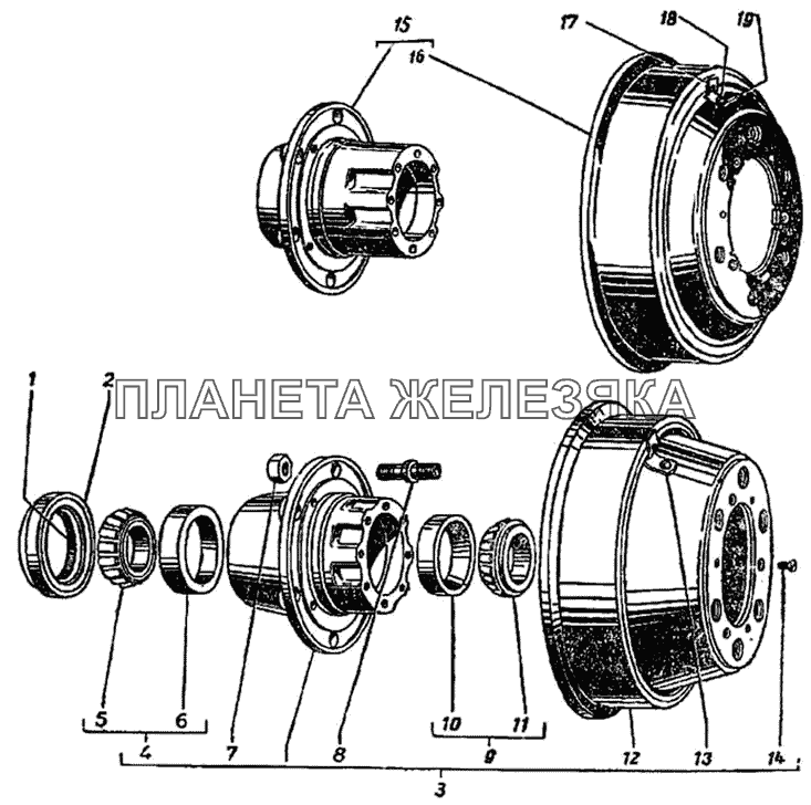 Ступицы задних колес ГАЗ-51 (63, 63А)