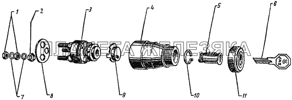 Замок зажигания ГАЗ-51 (63, 63А)