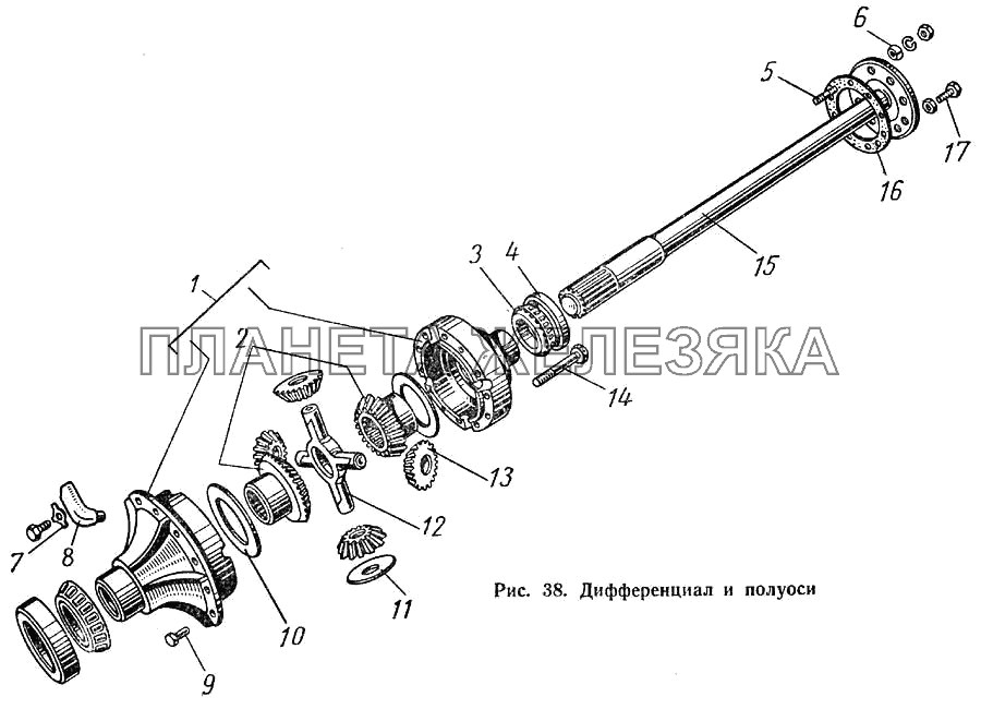 Дифференциал и полуоси ГАЗ-52-01