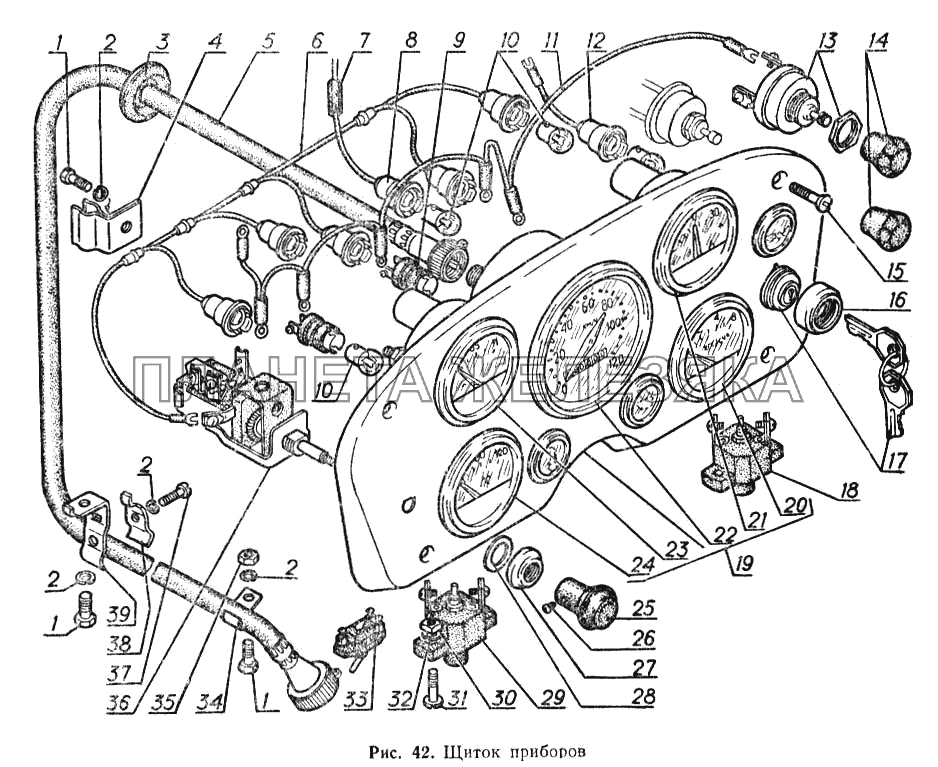 Щиток приборов ГАЗ-52-02